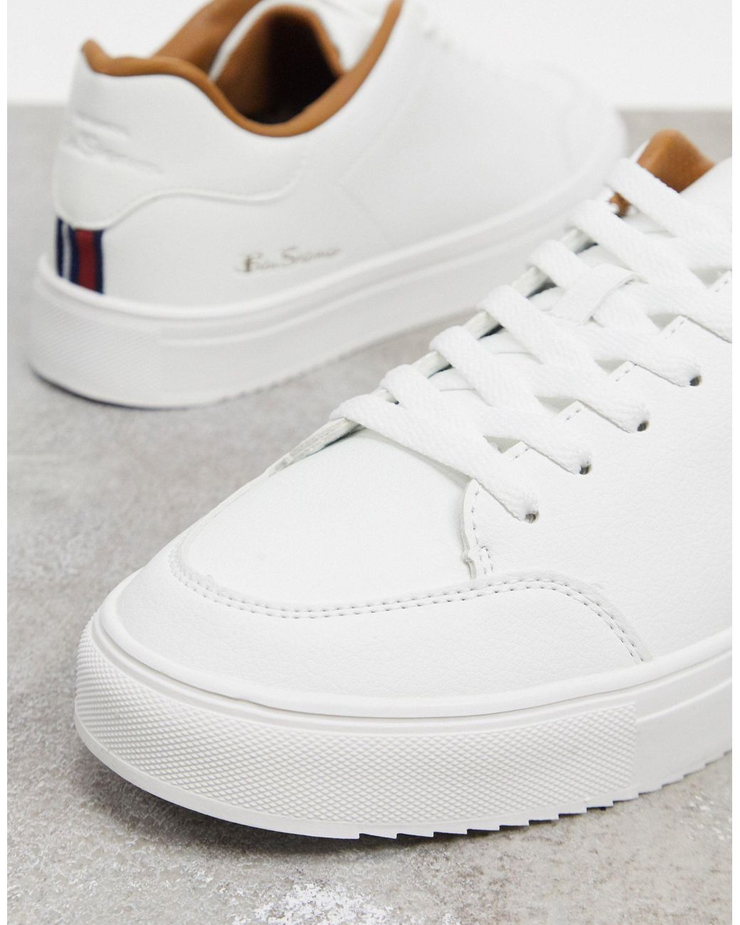 Ben Sherman Minimal Lace Up Trainers in White for Men Lyst UK
