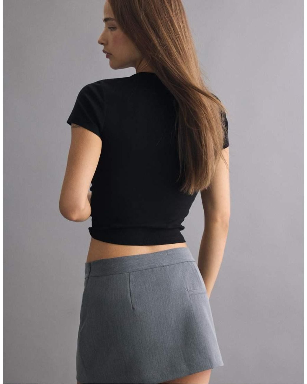 Stradivarius Black Crossover Mini Skort