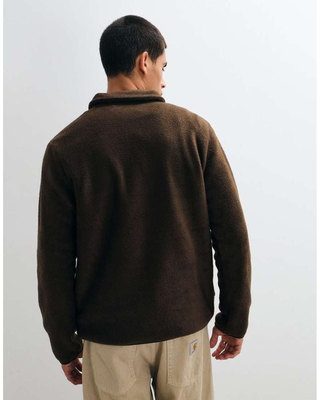 ASOS Brown Quarter Zip Fleece for men