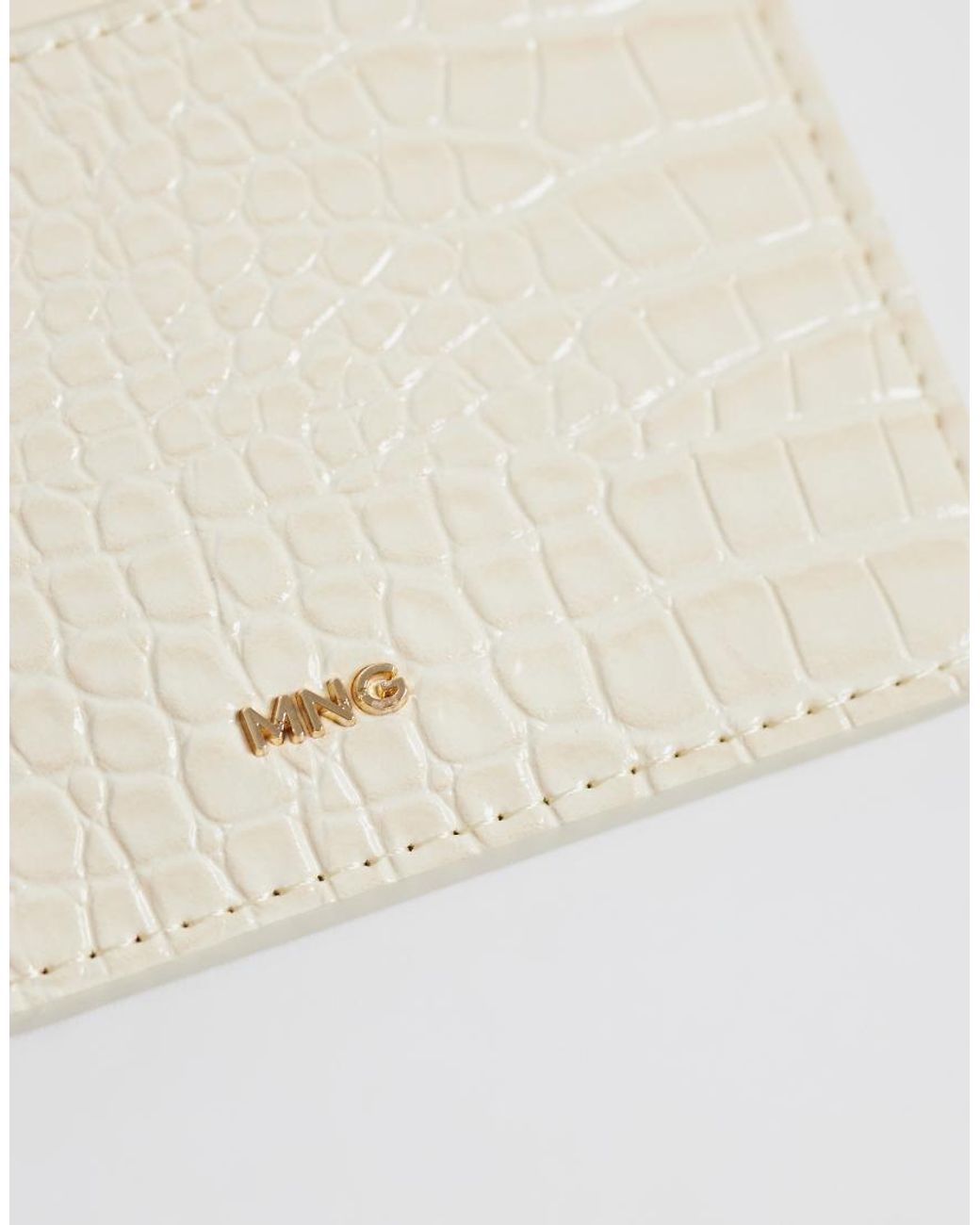 Mango Natural Croc Effect Card Holder