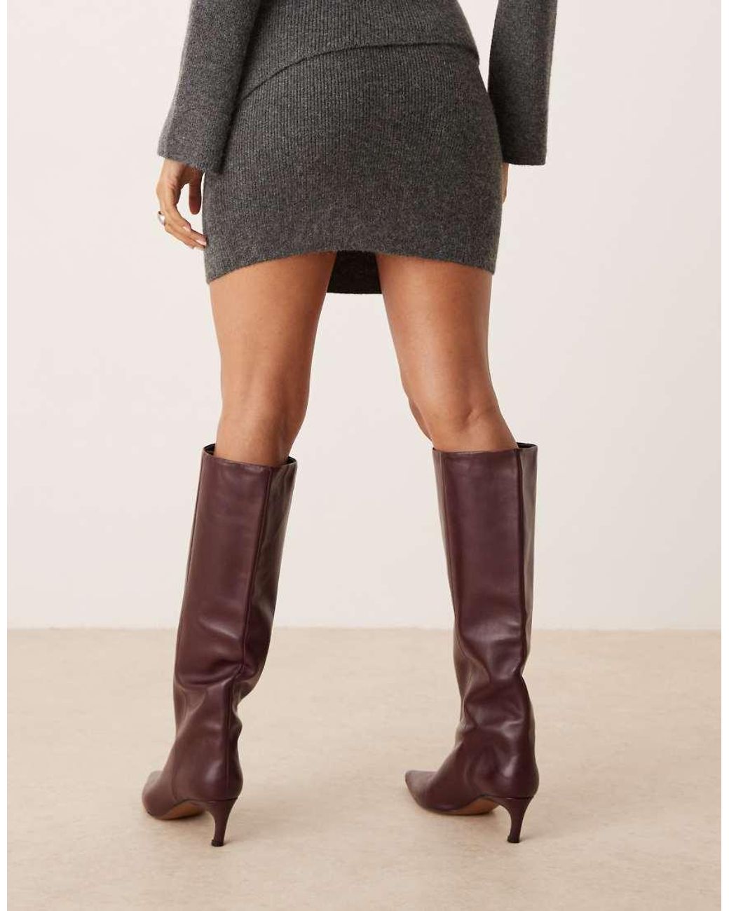 Pretty Lavish Gray Knit Mini Skirt