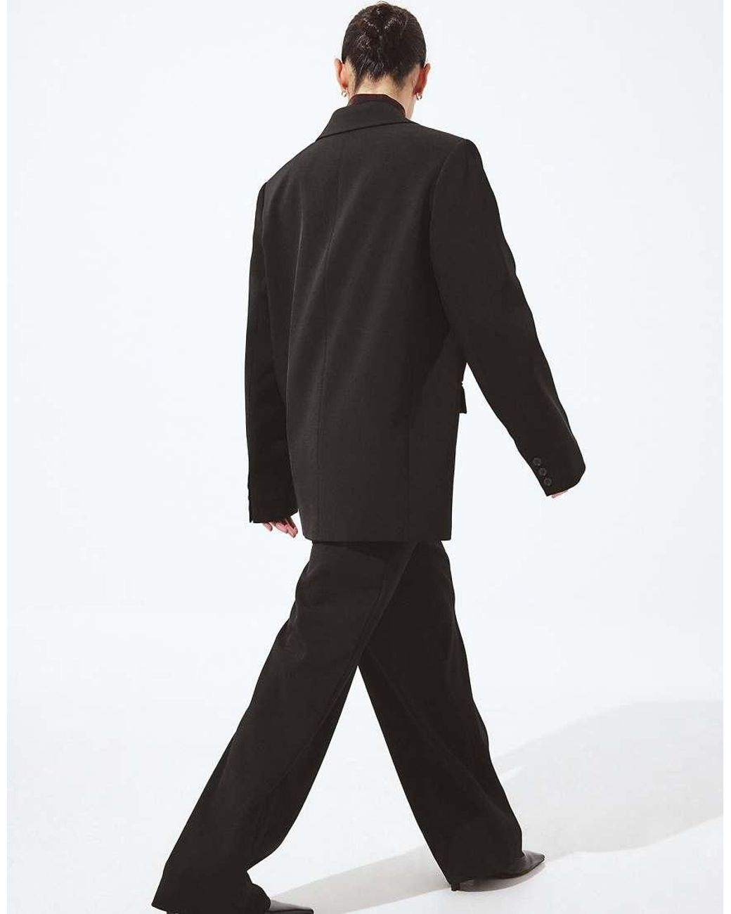 NA-KD Black Low Waist Suit Trouser