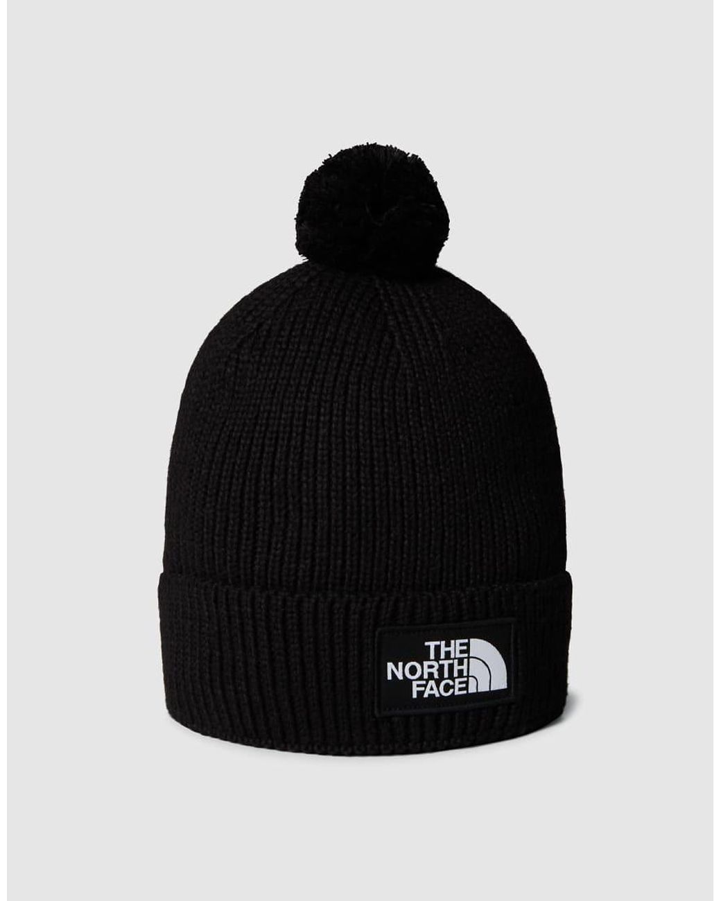 The North Face Black Tnf Logo Box Pom Beanie