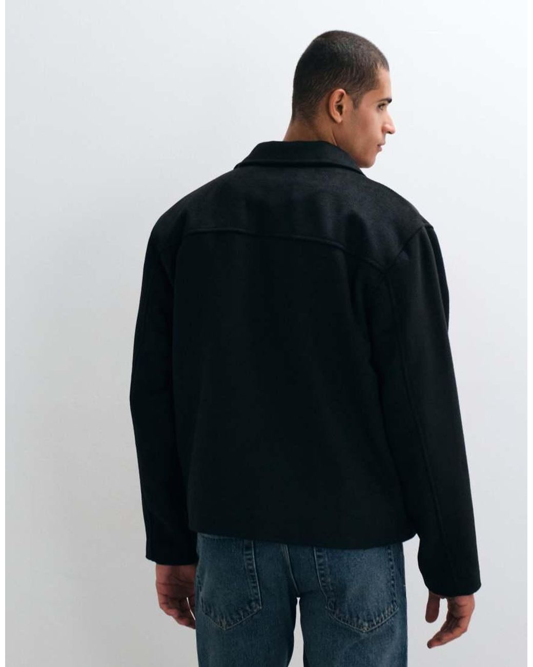 ASOS Black Wool Look Jacket for men