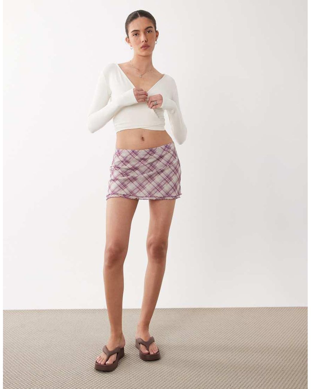 Cotton On White Satin Lace Mini Skirt