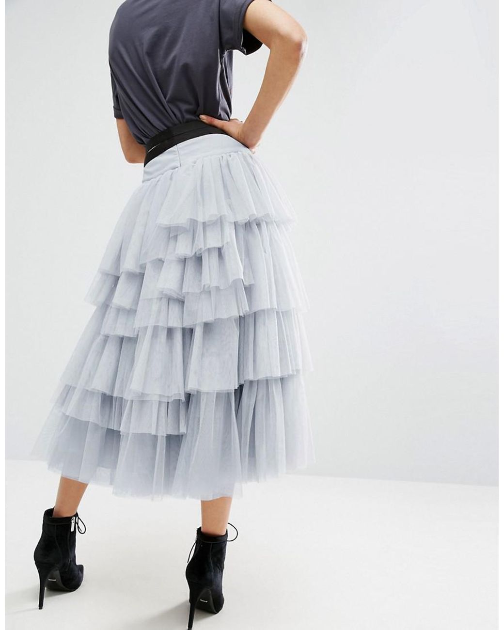 Трехъярусная юбка. Многослойная юбка. Многослойная шифоновая юбка. Многослойная фатиновая юбка. Черная многослойная юбка.