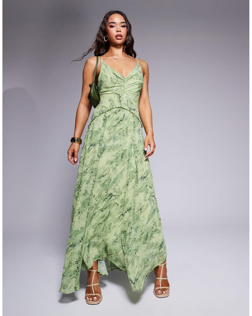 EVER NEW Green Drape Maxi Dress