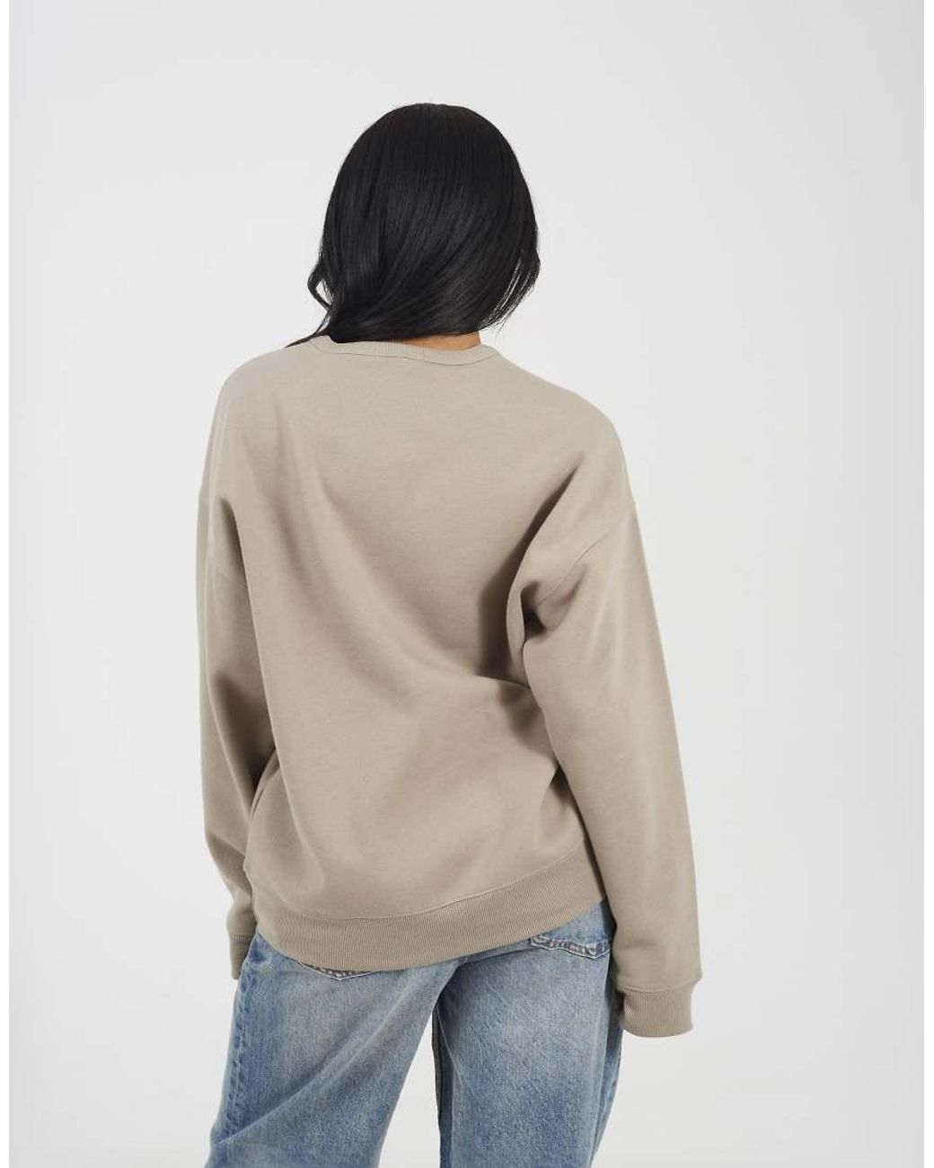 Brave Soul Natural Slogan Crew Neck Sweatshirt
