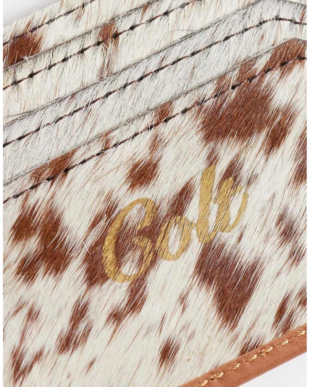 Colt MCR Natural Colt Leather Cowhide Unique Print Cardholder