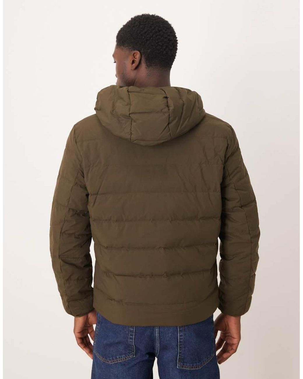 Mango Brown Padded Hooded Jacket for men
