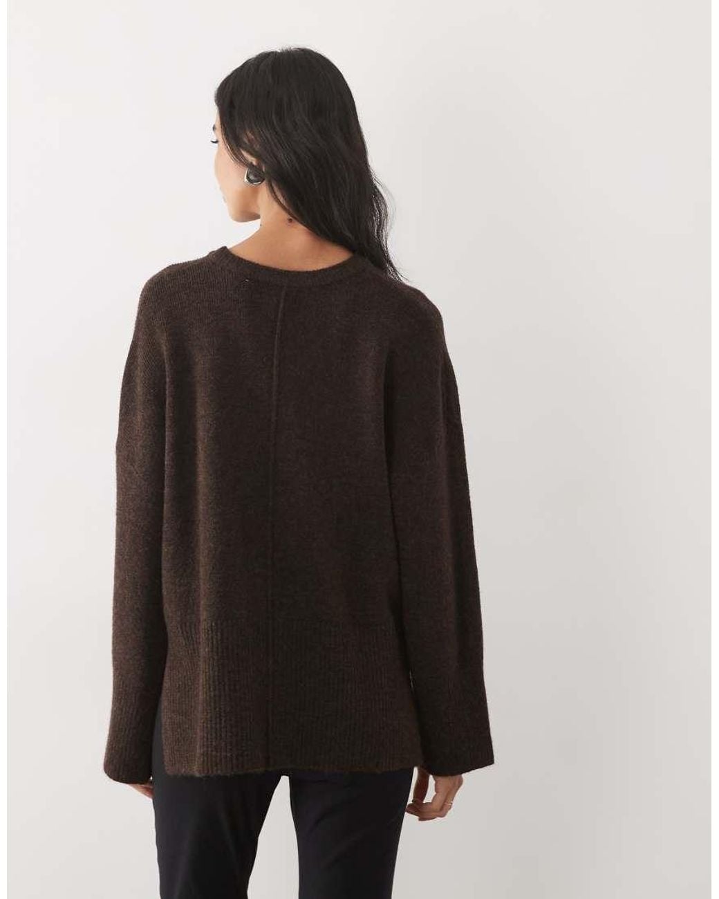 Pretty Lavish Brown Knitted Rib Detail Sweater Set