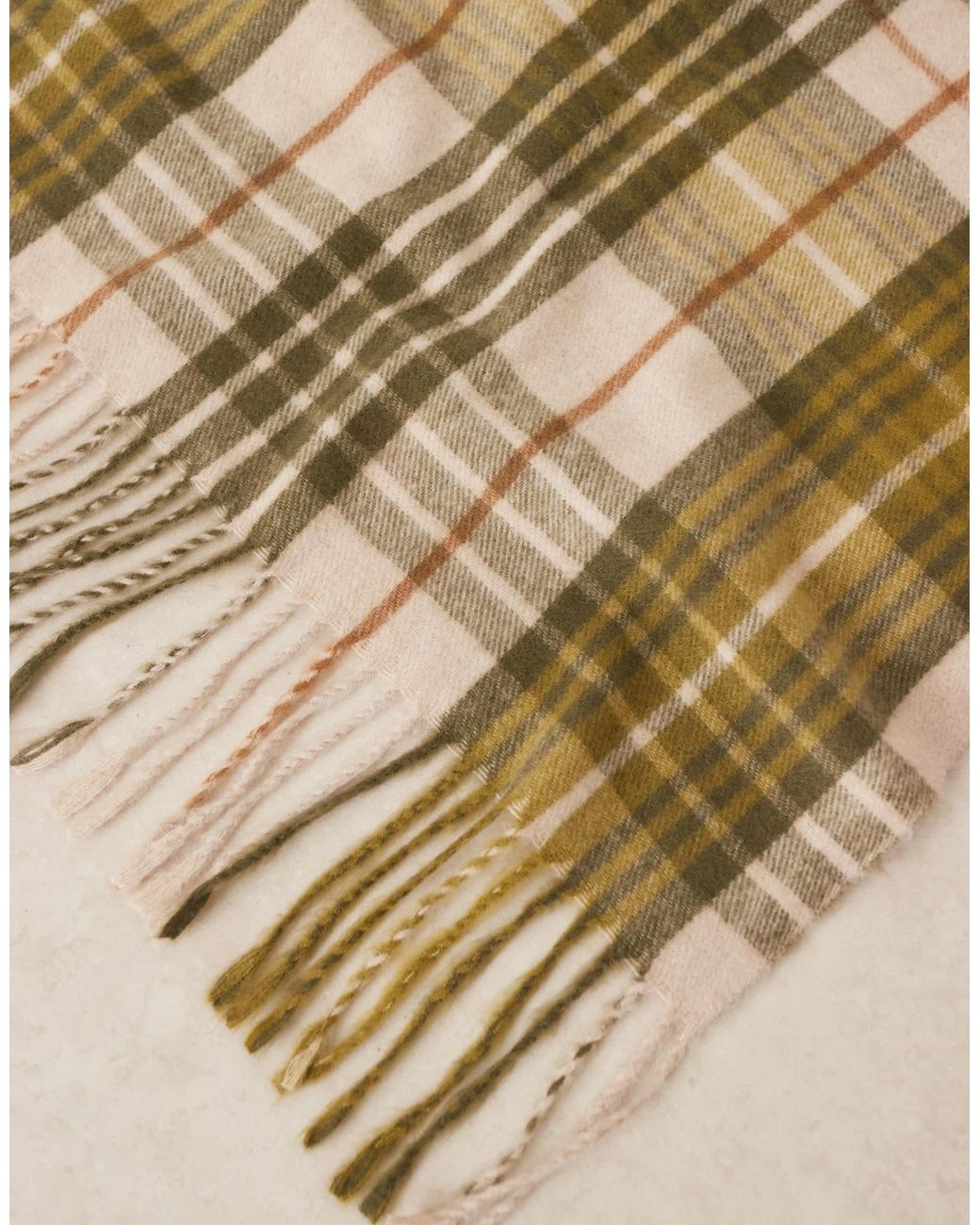 Mango Brown – schal mit khaki karomuster