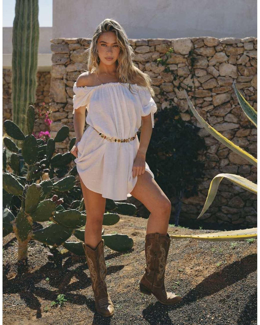 South Beach White X Liv Silverman Babydoll Mini Dress