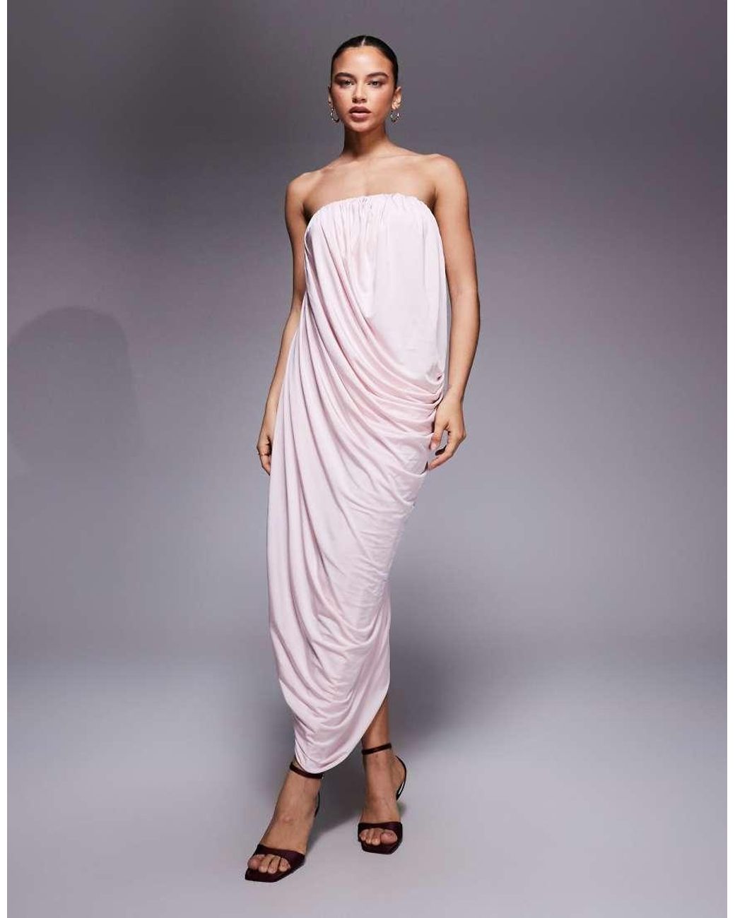Mango Featuring Kaia Gerber Bandeau Maxi Dress in Blue
