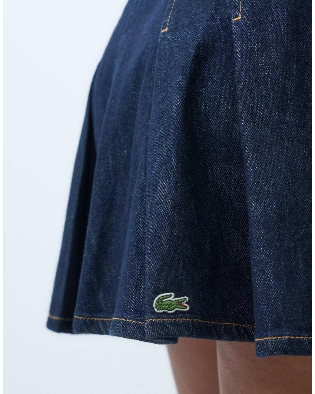 Lacoste Blue Short Pleated Denim Skirt Co-Ord
