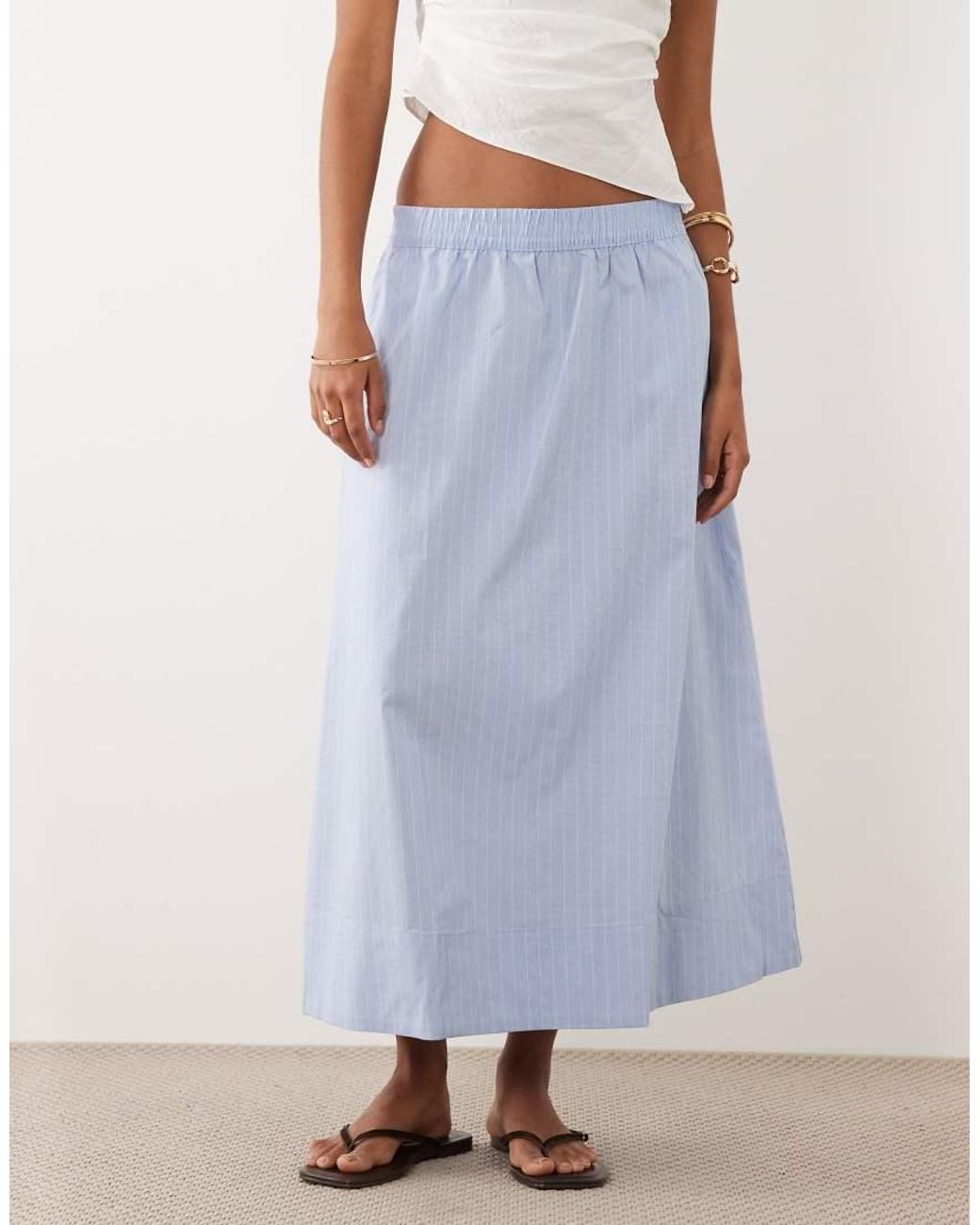 Jdy White Poplin Maxi Skirt
