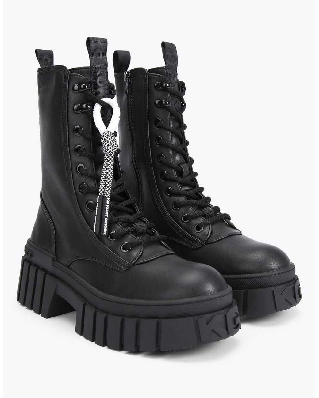 KG by Kurt Geiger Black Tegan Lace Up2 Low Ankle Boots