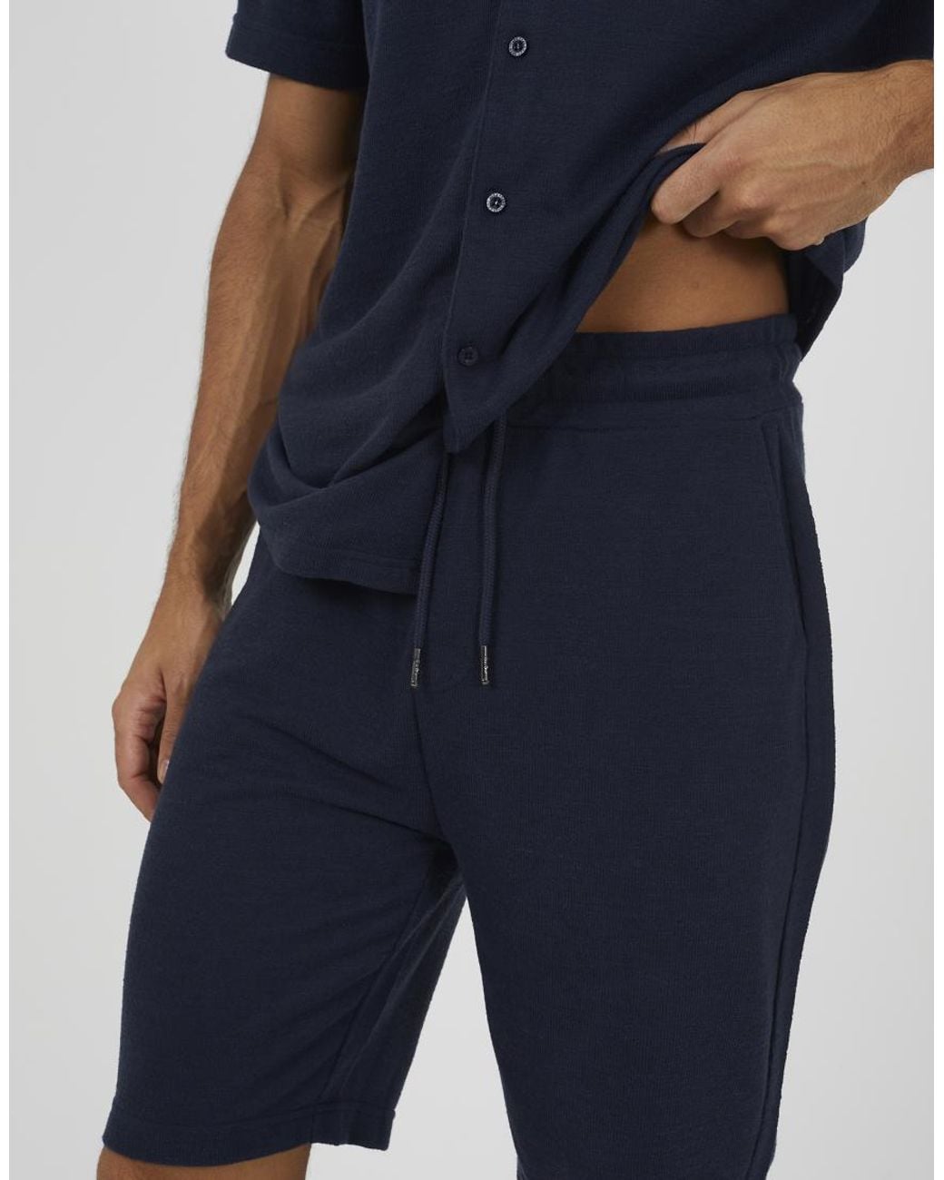 Brave Soul Blue Elasticated Waist Shorts for men