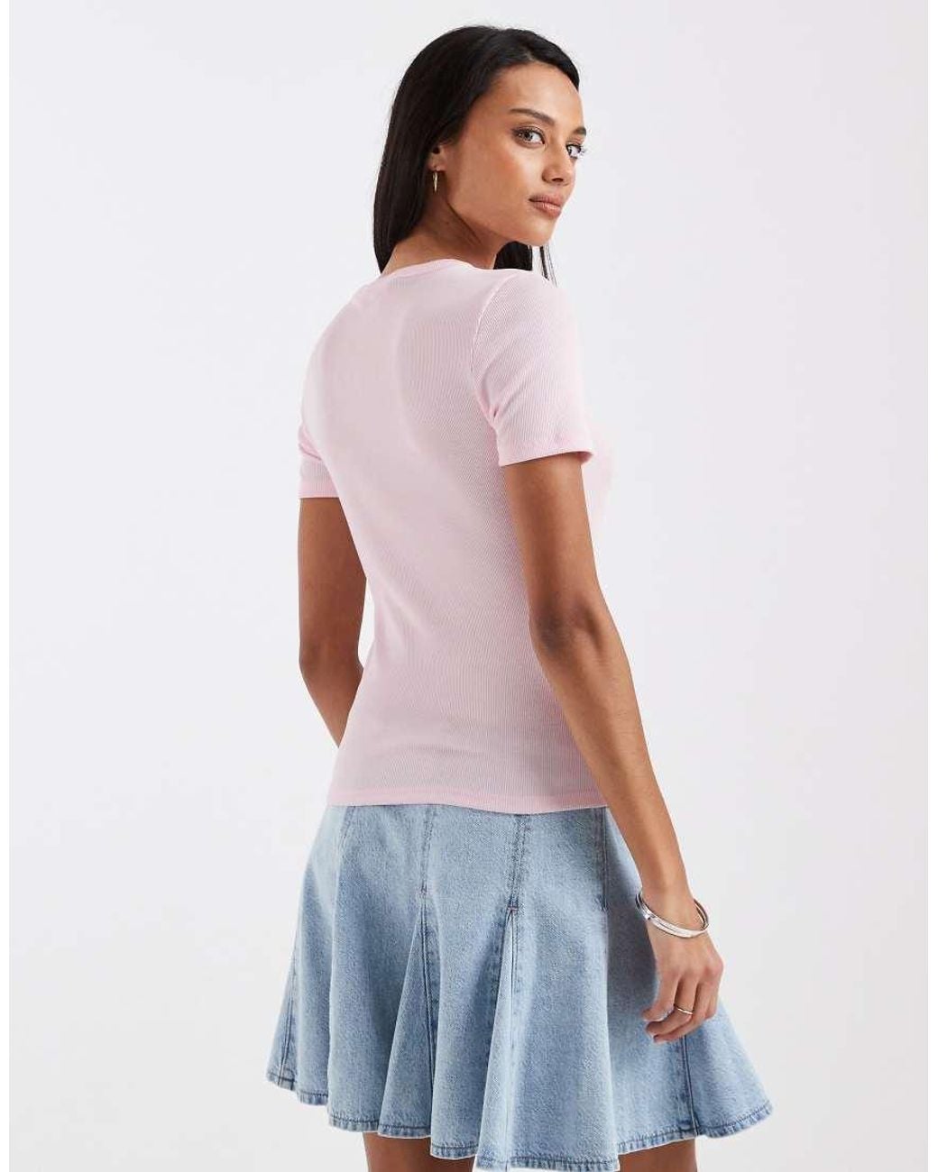 ONLY White Fitted Ribbed Top