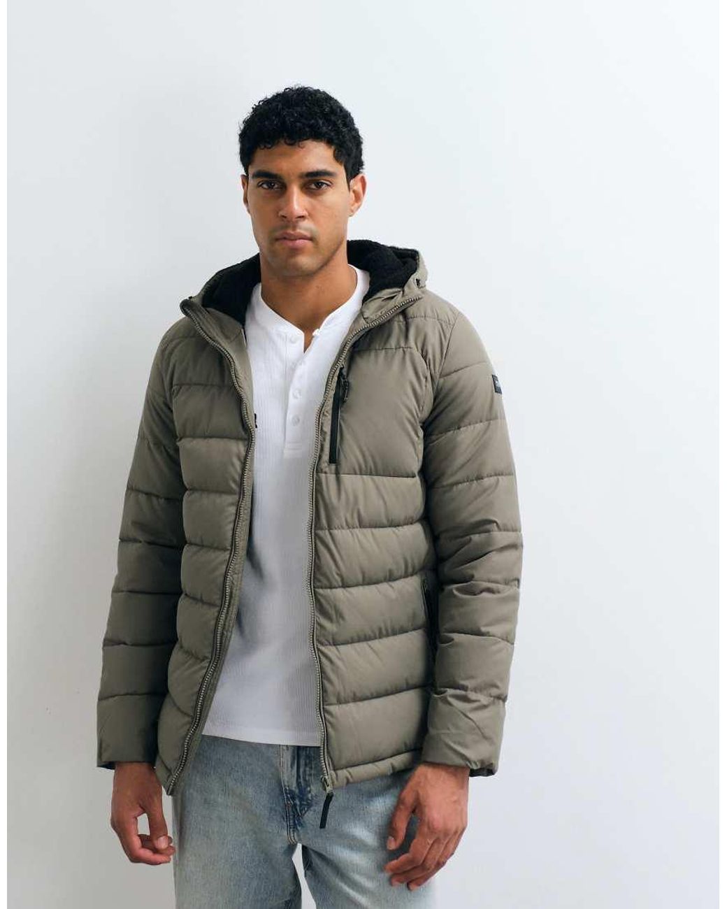 Regatta Gray Hooded Frankie Padded Quilted Jacket for men
