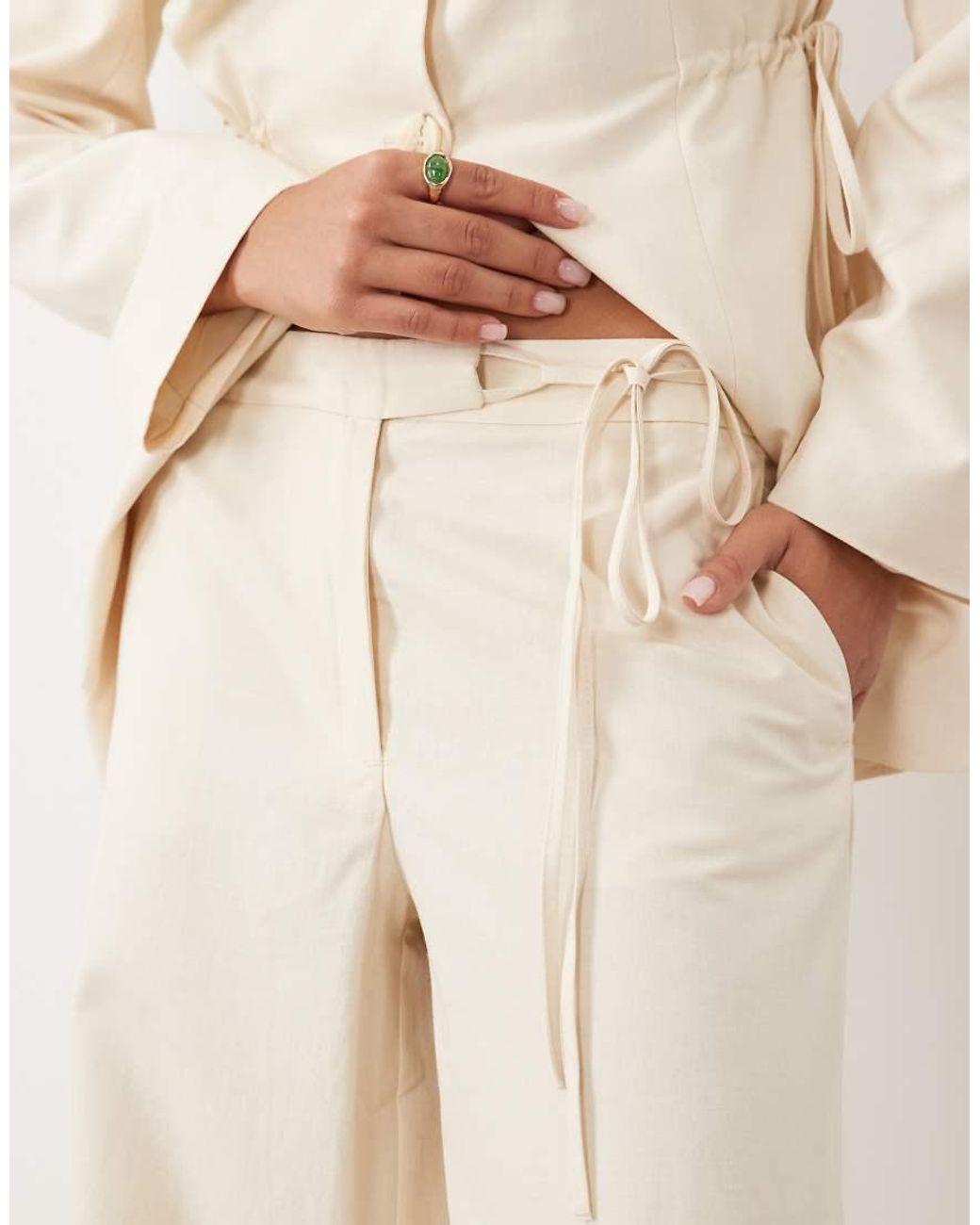 ASOS Natural Tie Waist Trouser