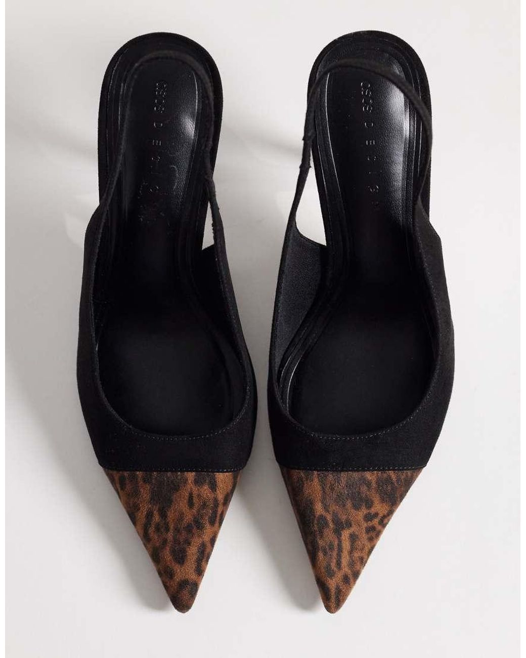 ASOS Multicolor Sylvie Two Tone Slingback Mid Heel Shoes