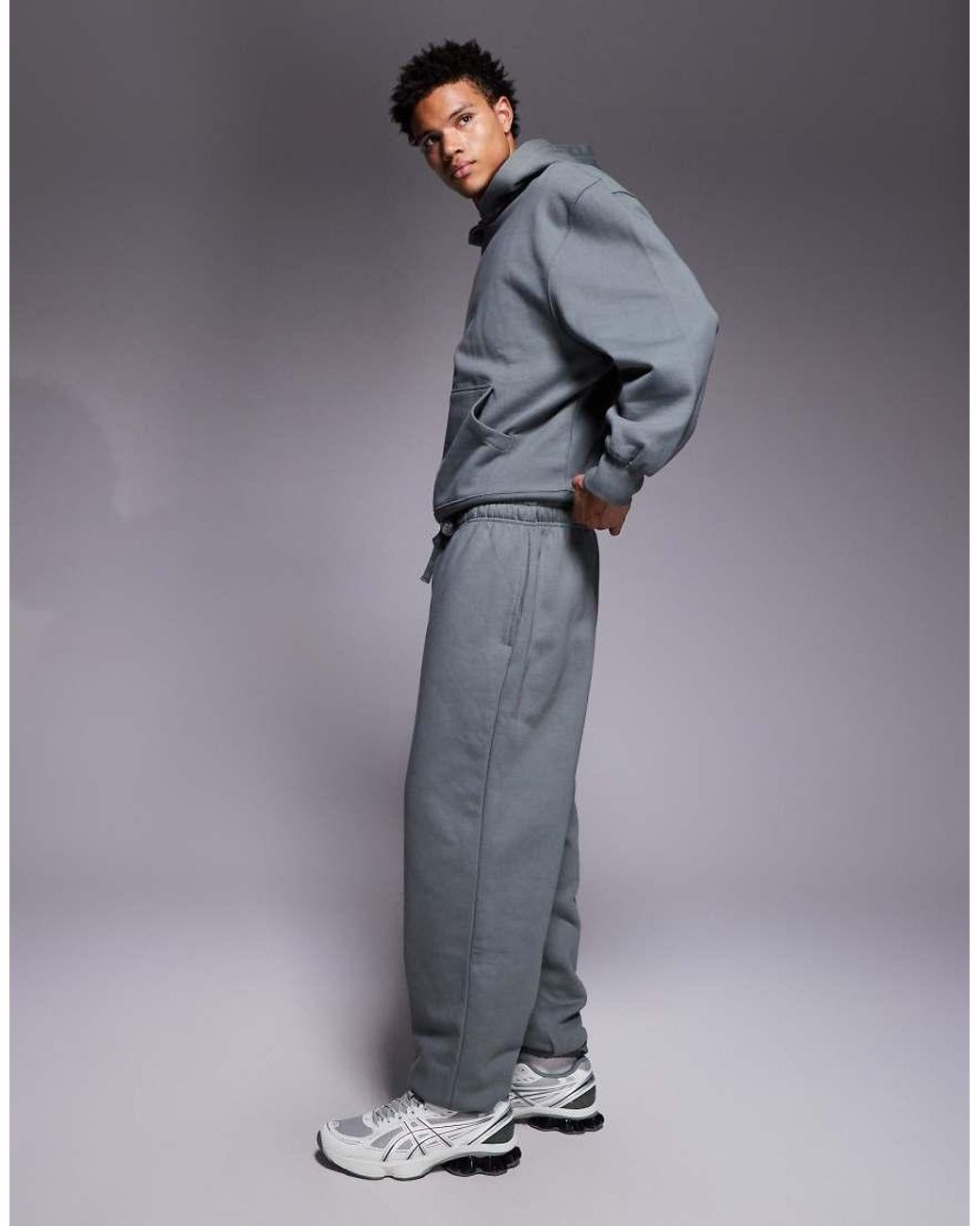 ASOS Gray Premium Heavyweight Oversized jogger for men