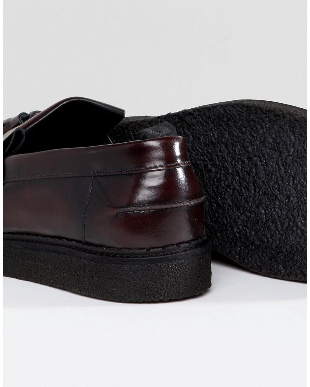 Fred Perry X George Cox Leather Tassel Loafers Red for Men Fred Perry X George Cox Leather Tassel Loafers Red for Men