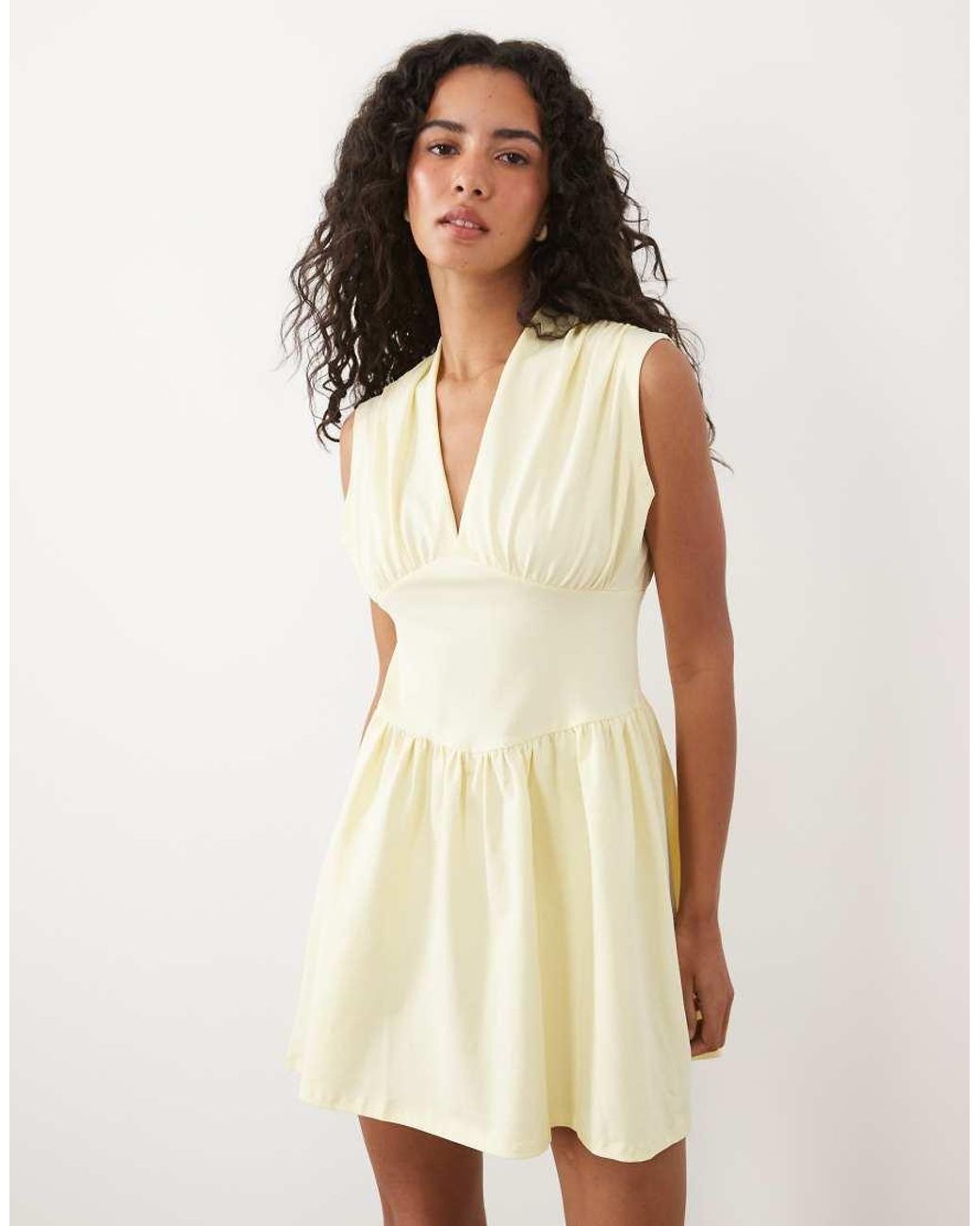 ASOS Natural Short Sleeve Cinched