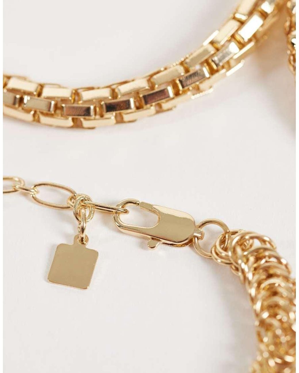 ASOS Metallic Asos Design Curve Multi-pack Of Bracelets With Mixed Chains