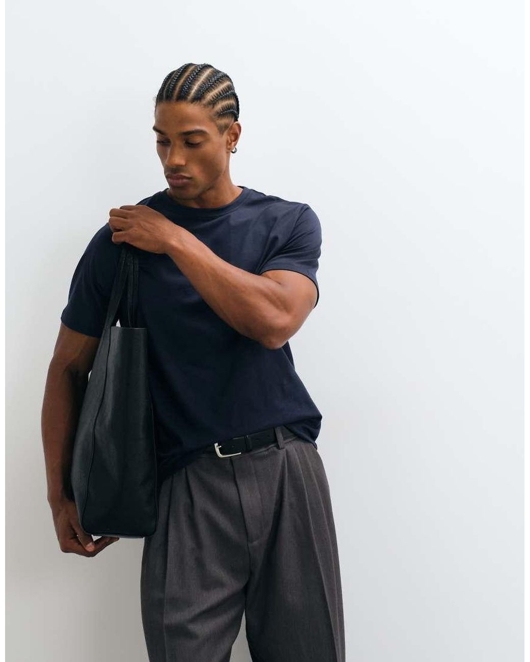 ASOS Blue Premium Supima® Cotton Crew Neck T- Shirt for men