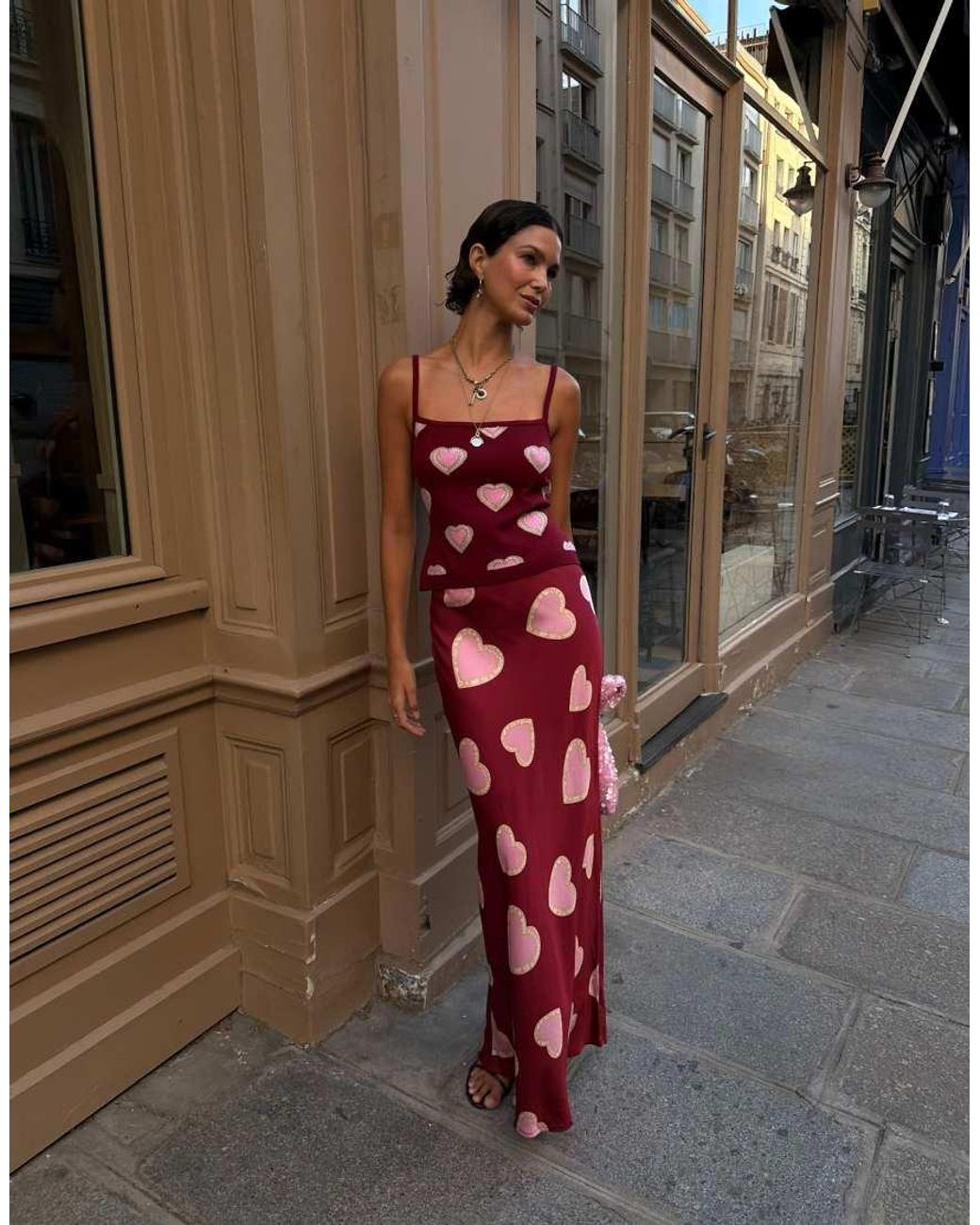 Never Fully Dressed Red Dorris Satin Regular Rise Maxi Skirt