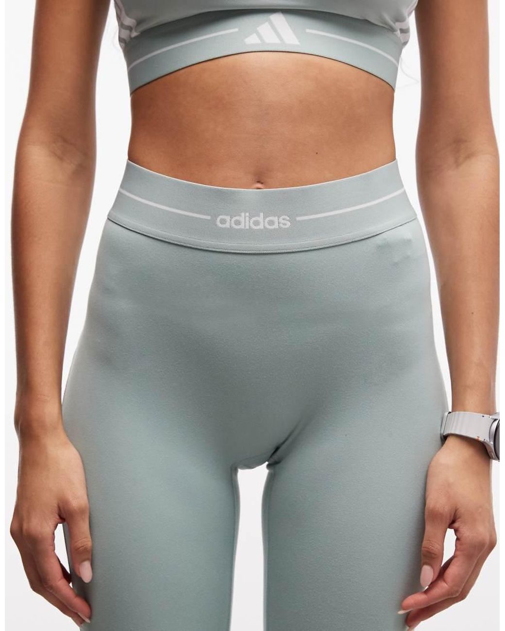 Adidas Originals Green Adidas Training Hyperglam Full Length Leggings