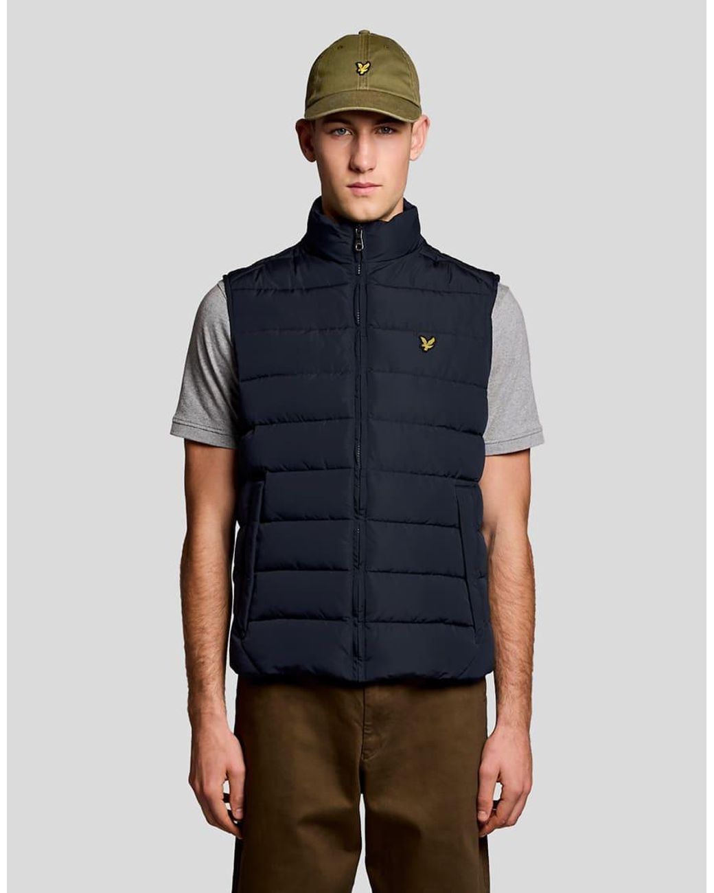 Lyle & Scott Blue Quilted Gilet for men