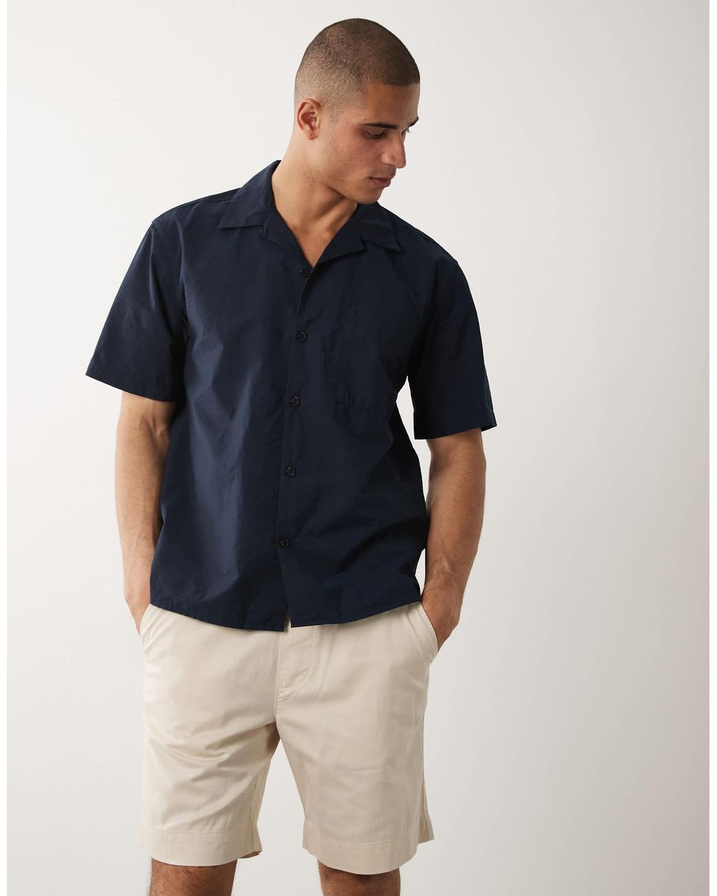 Short à taille élastique - crème SELECTED pour homme en coloris Blue