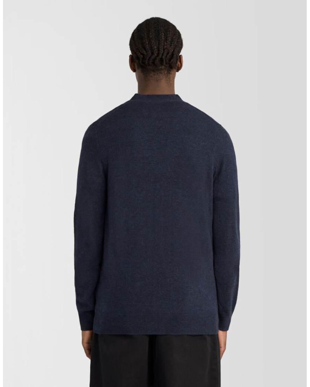 Lyle & Scott Blue Mid Knits Lambswool Blend V Neck Cardigan for men
