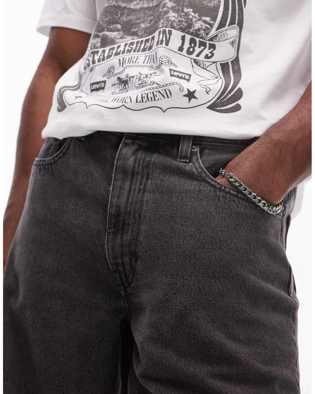 Levi's White 478 baggy Denim Shorts for men