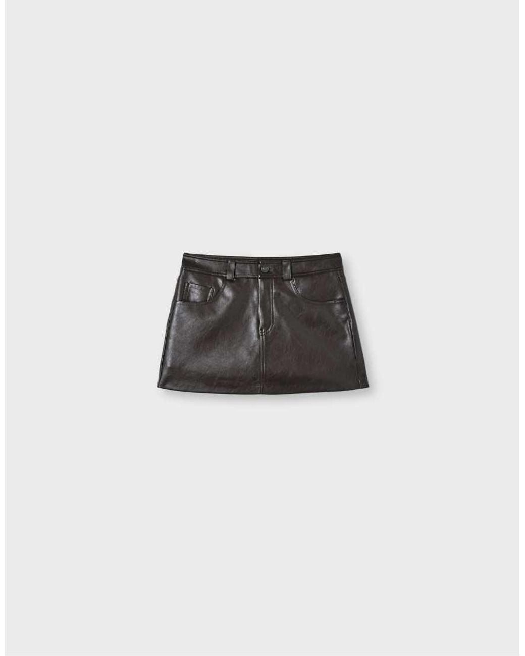 Stradivarius Black D62 Leather Effect Skort