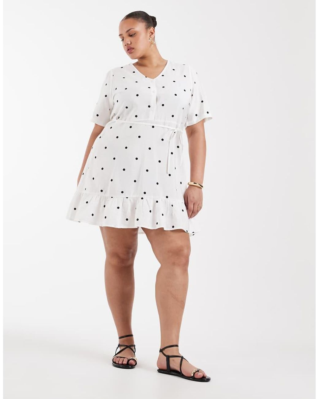 ONLY White Tie Waist Mini Dress