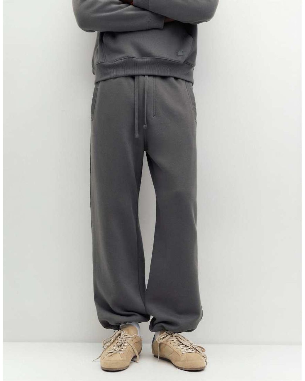 Pull&Bear Gray baggy joggers for men