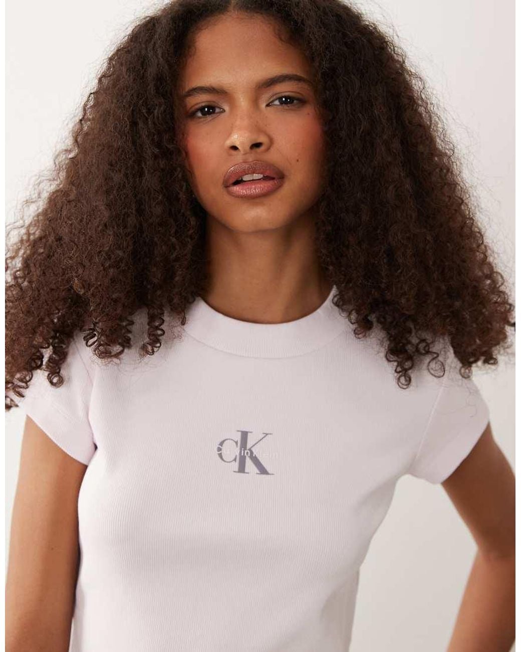 Calvin Klein Brown Monologo Rib Baby Tee