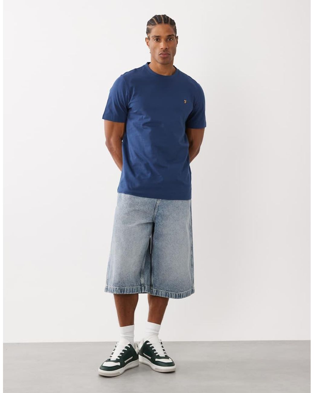 Farah Blue Danny Regular Logo T-shirt for men