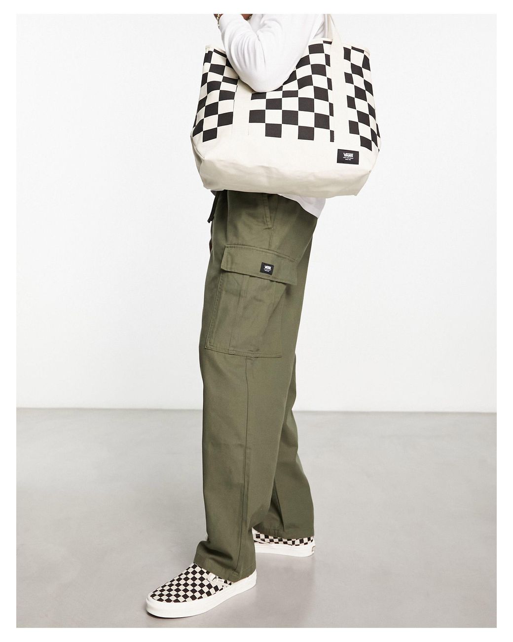 Vans Checkered Tote Bag in White for Men Lyst
