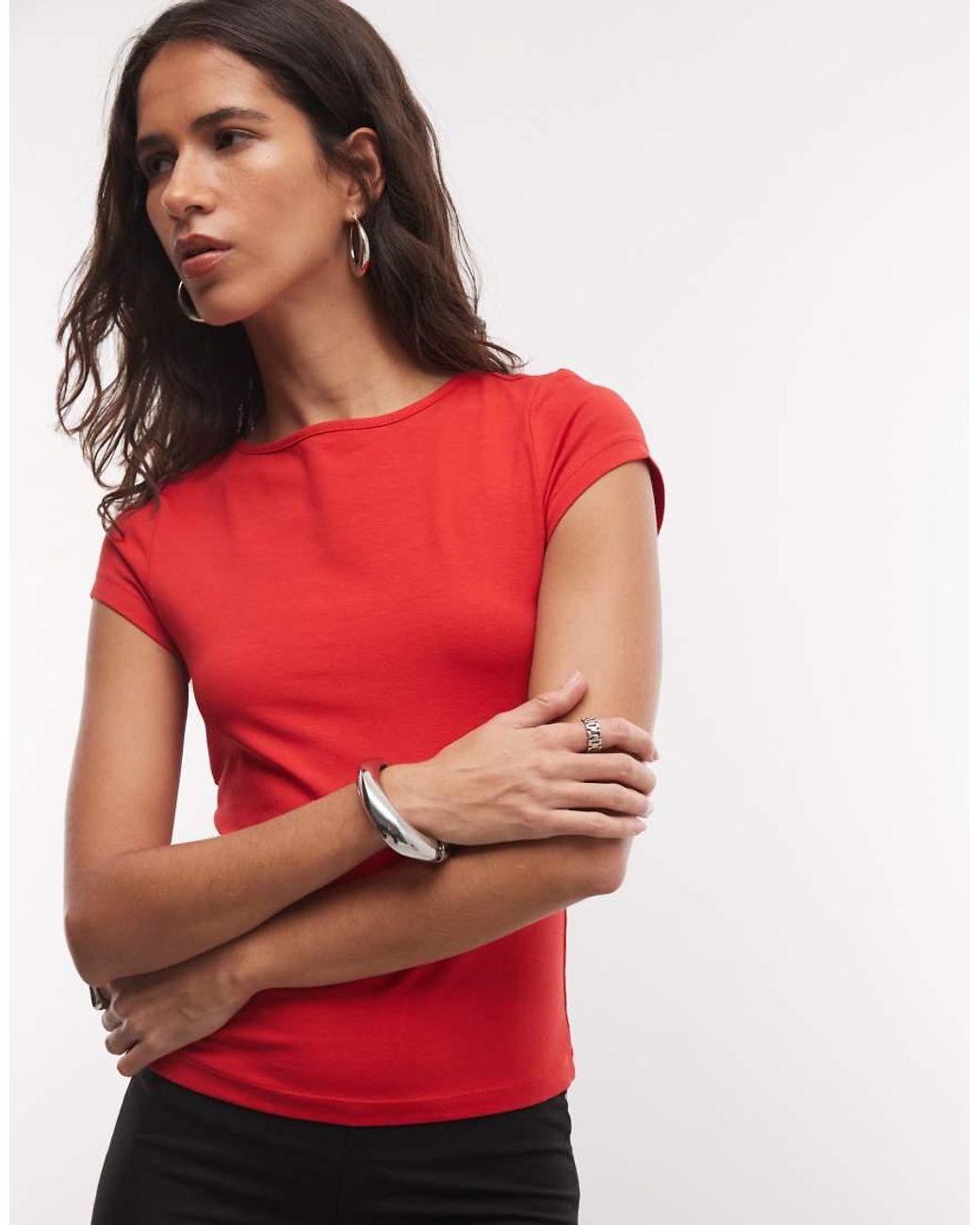 Noisy May Red Open Back T-shirt