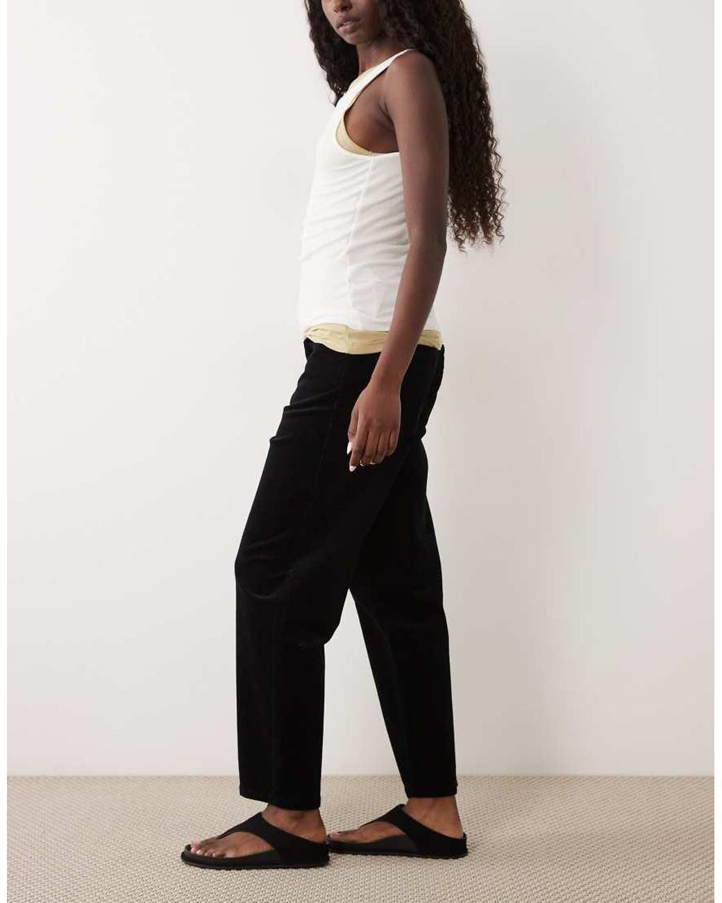 Nobody's Child Black Cord Barrel Leg Trousers