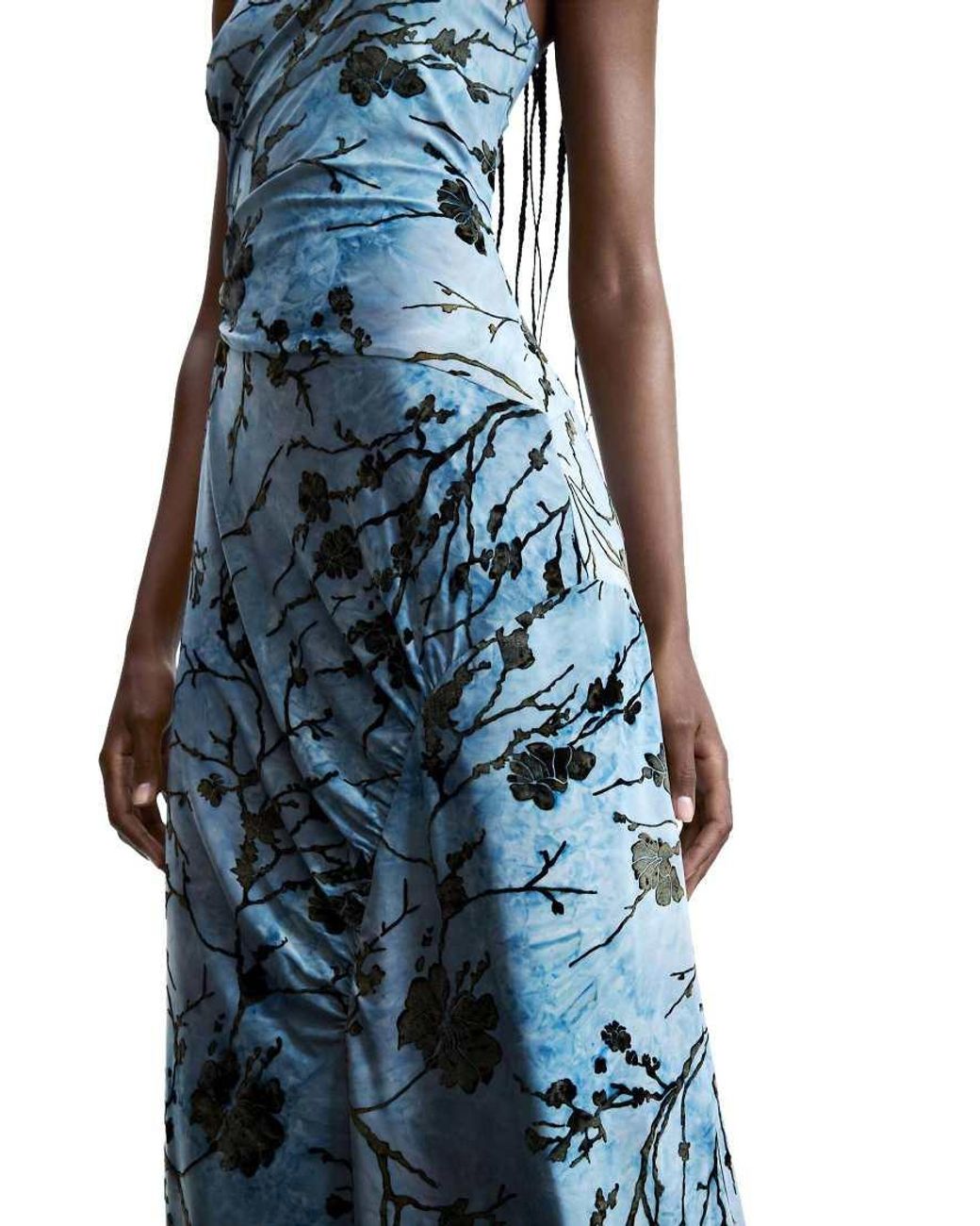 Desigual Blue Flocked Midi Dress