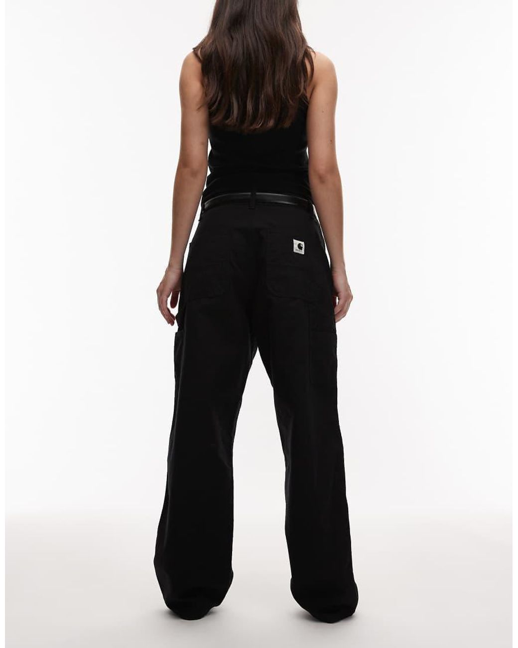 Carhartt Brandon Baggy Loose-Fit Jeans Met Enkele Knie in het Black