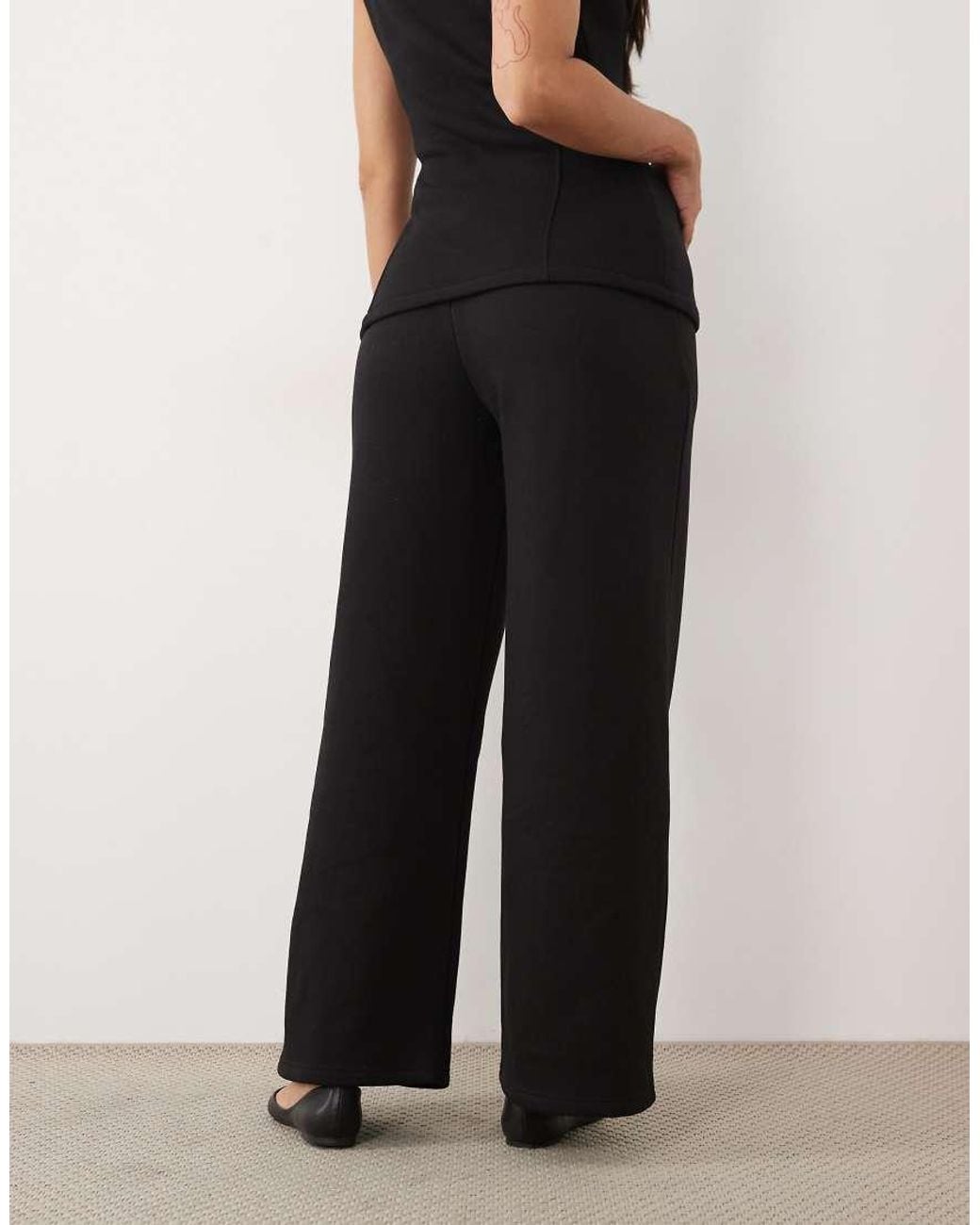 Kaiia Natural Wide Leg Fleece Joggers Co-Ord