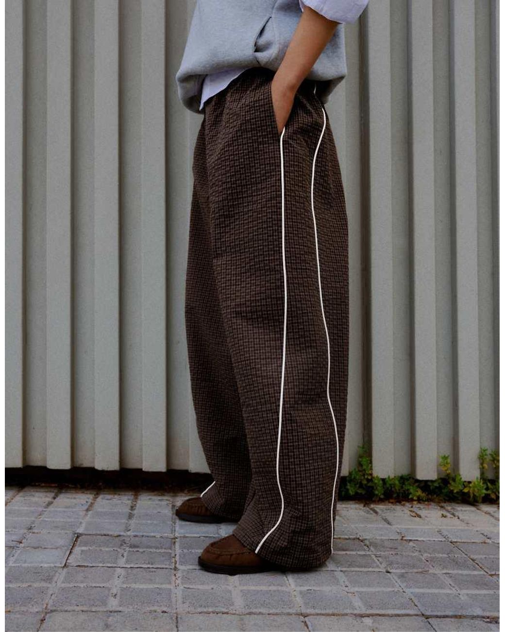 Bershka Gray Technical Parachute Trousers