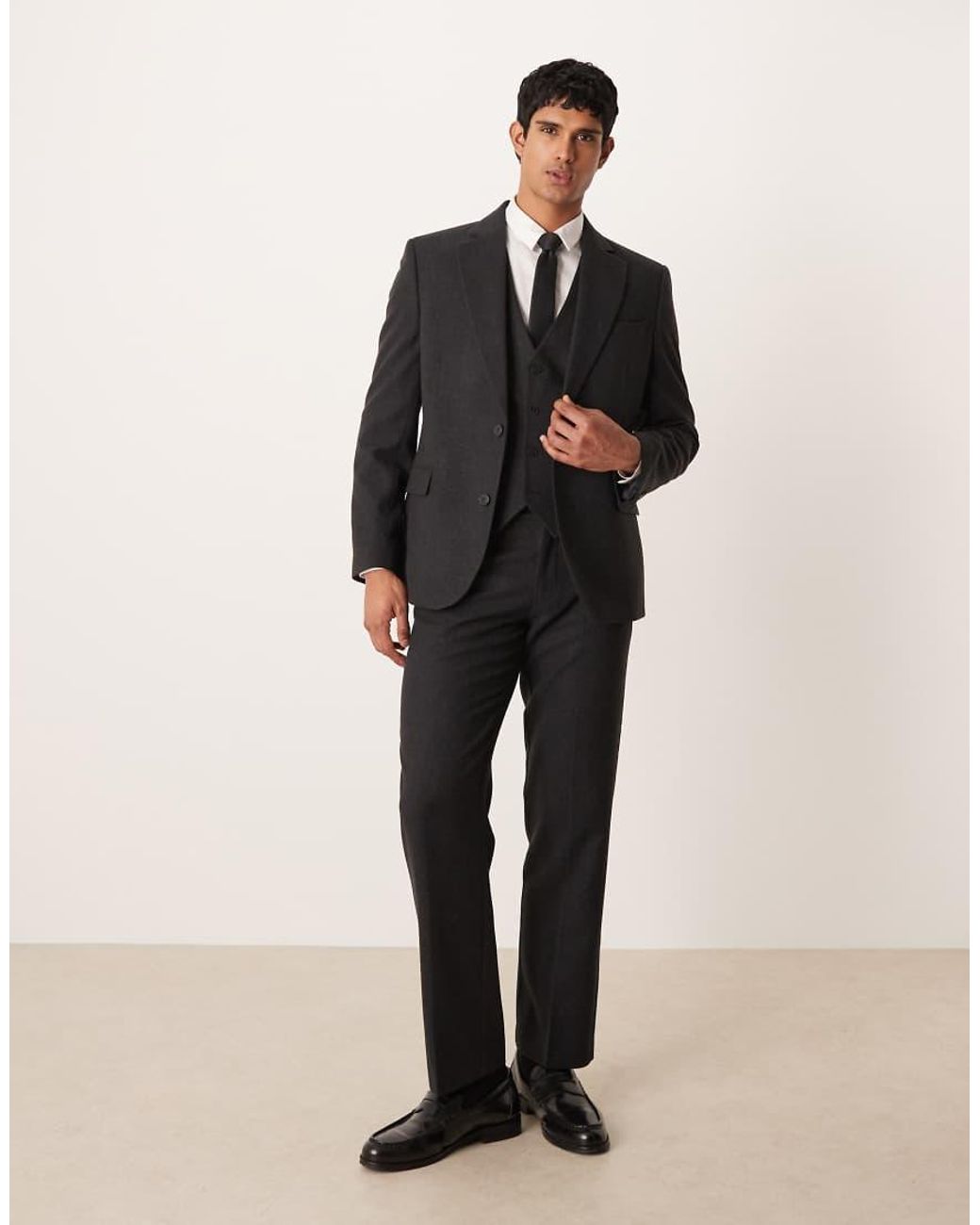 ASOS Black Wool Look Slim Suit Jacket for men